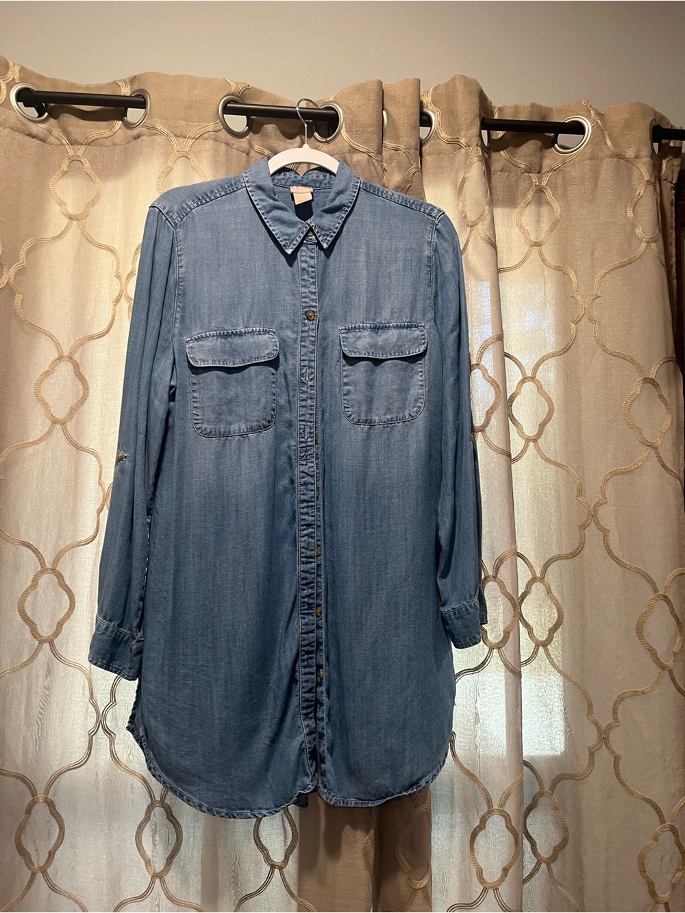 Chico's Light Blue Denim Tunic Shirt